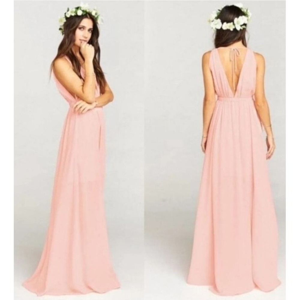 Show Me Your Mumu Ava Maxi Dress V Neck Flowy Women's Size XL Pink